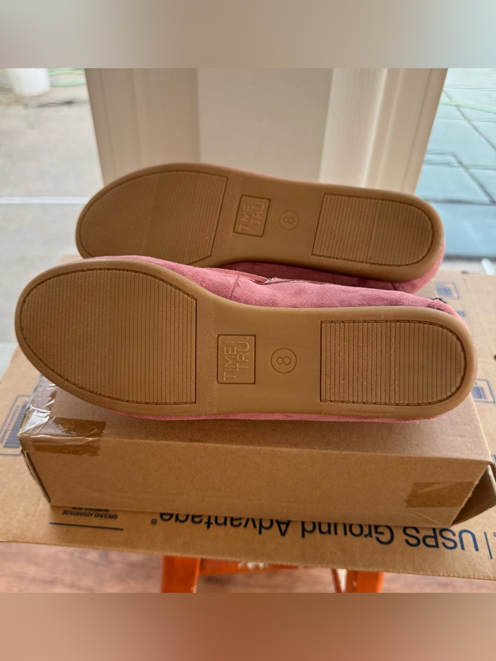 Time and Tru Womens Pink Faux Suede Boat Shoes Memory Foam Moc Toe Loafers 8 New - Picture 12 of 15